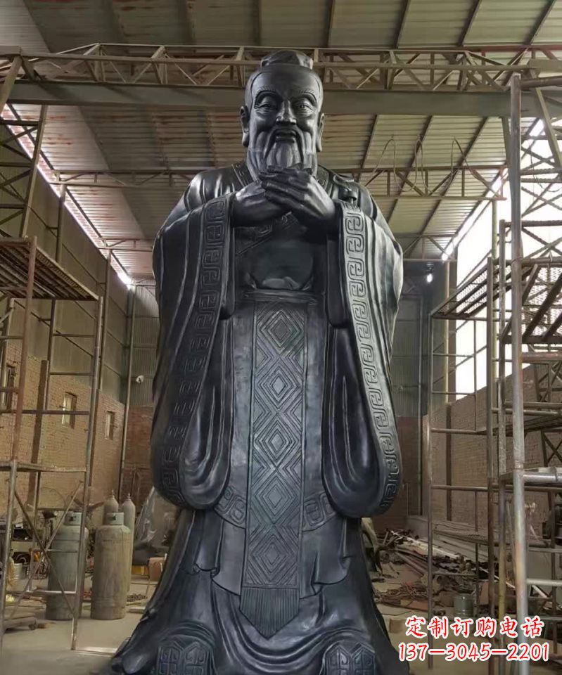 湖北孔子铜雕塑 (2)