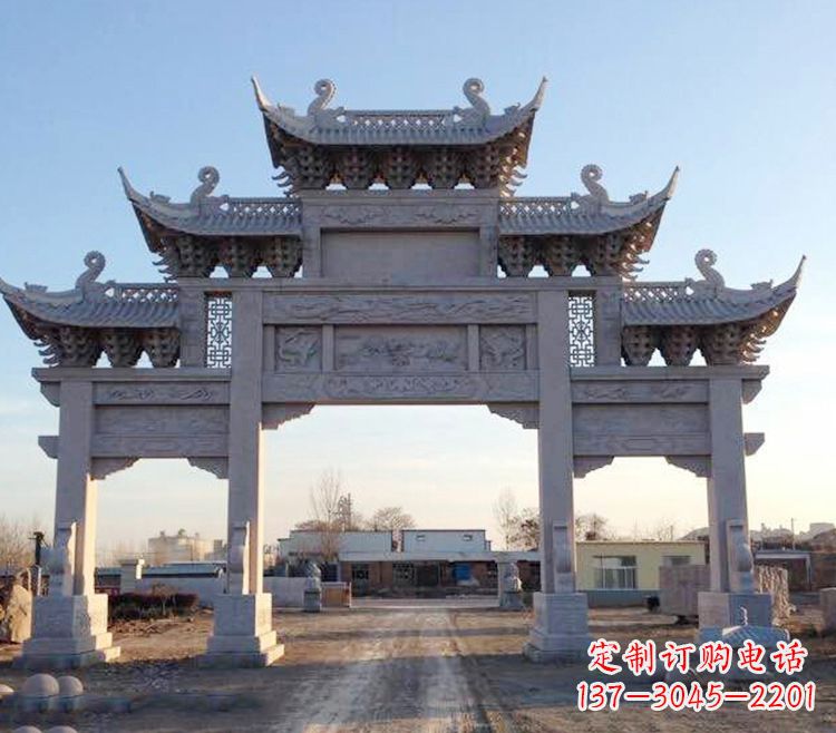 湖北传承创新，老石牌坊雕塑定制