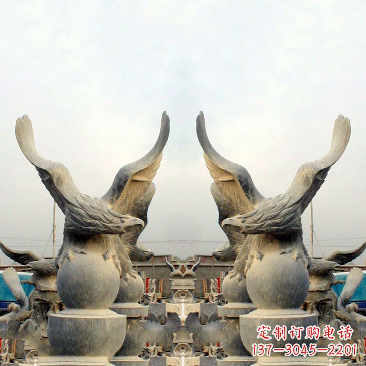湖北精美老鹰青石雕塑，呈现独特自然美