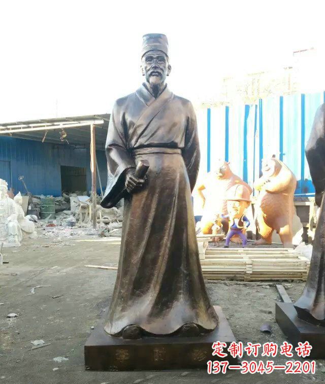 湖北李时珍古代名医铜雕 (2)