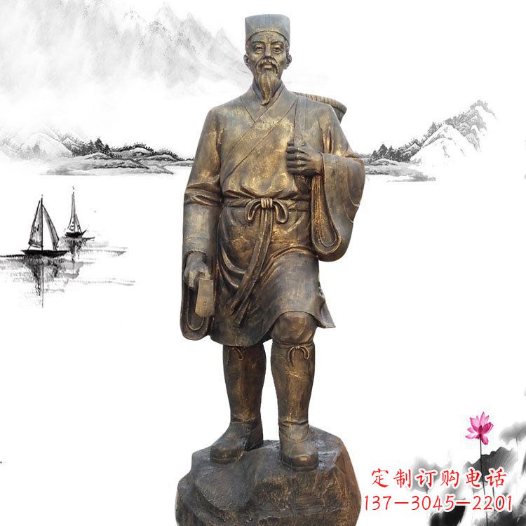 湖北李时珍铜雕222
