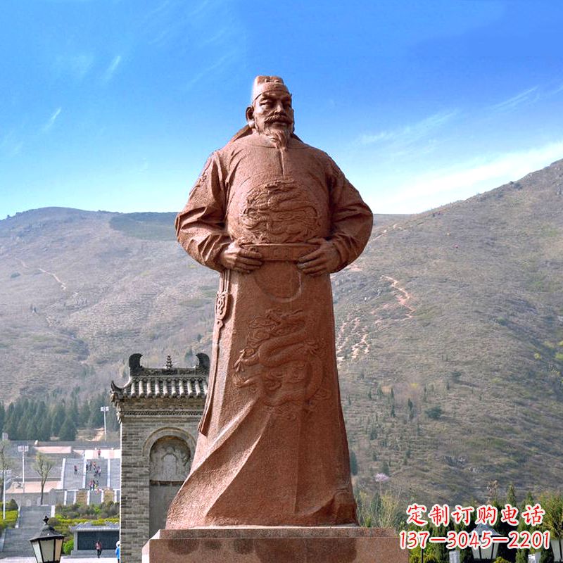 湖北李世民砂岩石雕塑像