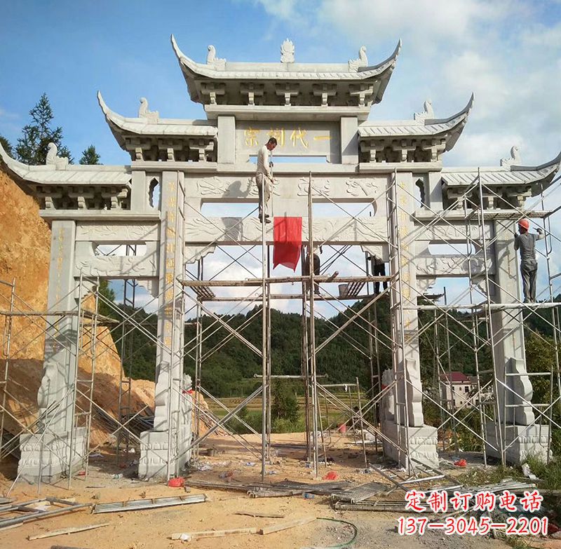 湖北临高石雕牌坊公园,让您找到最好的牌坊雕塑