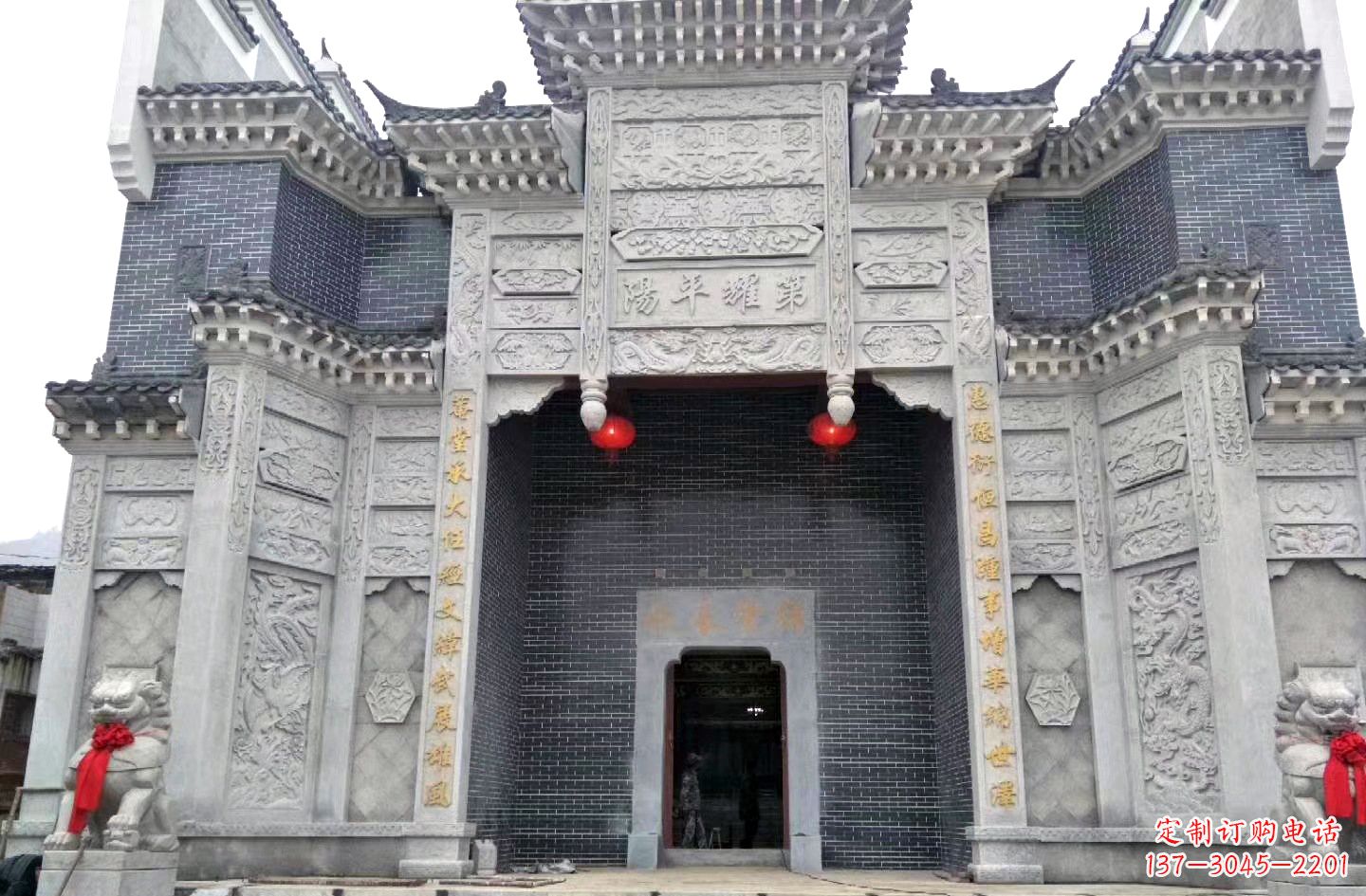 湖北陵园石雕牌坊|精湛的雕塑工艺