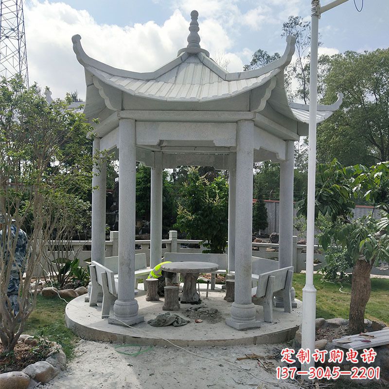 湖北六角大理石凉亭雕塑中领雕塑是一家专业的雕…
