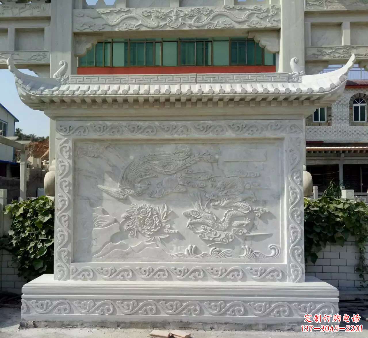 湖北墙面影壁石雕，让龙凤陪您共度美好！