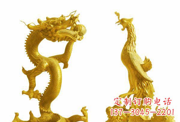 湖北龙凤呈祥神兽铜雕