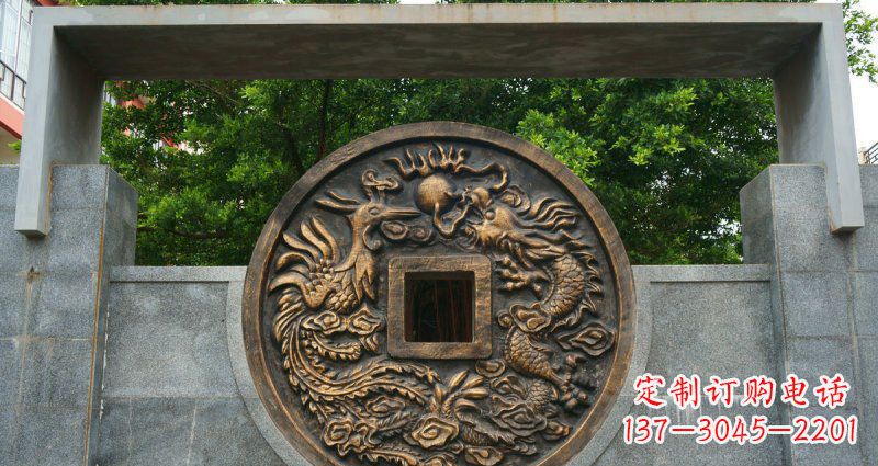 湖北龙凤铜钱铜浮雕