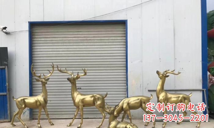 湖北鹿群铜雕 (3)