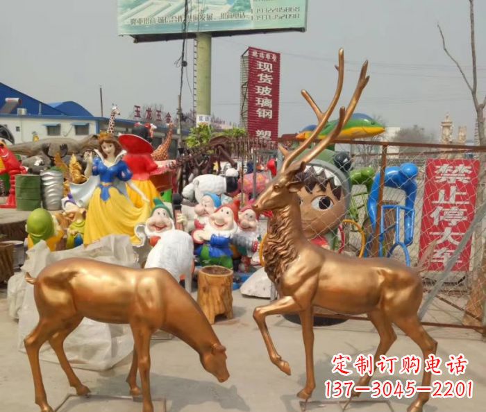 湖北鹿铜雕塑 (2)