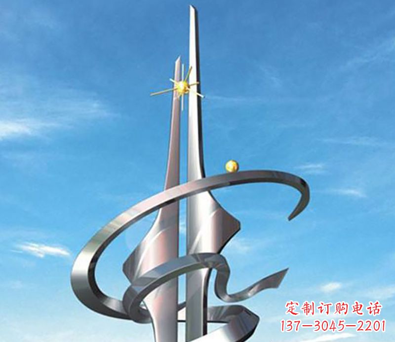 湖北螺旋飘带广场雕塑,精美而出众