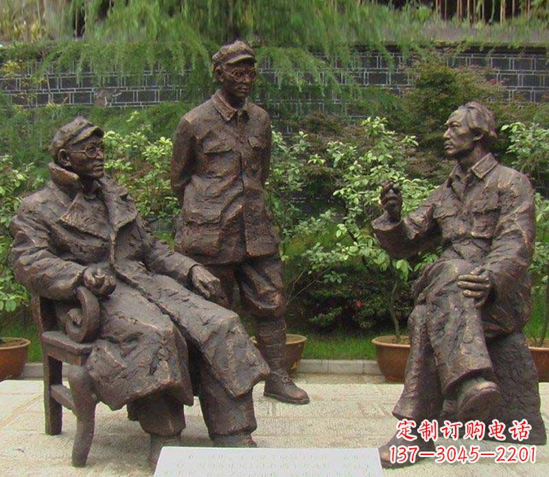 湖北毛泽东刘伯承伟人铜雕