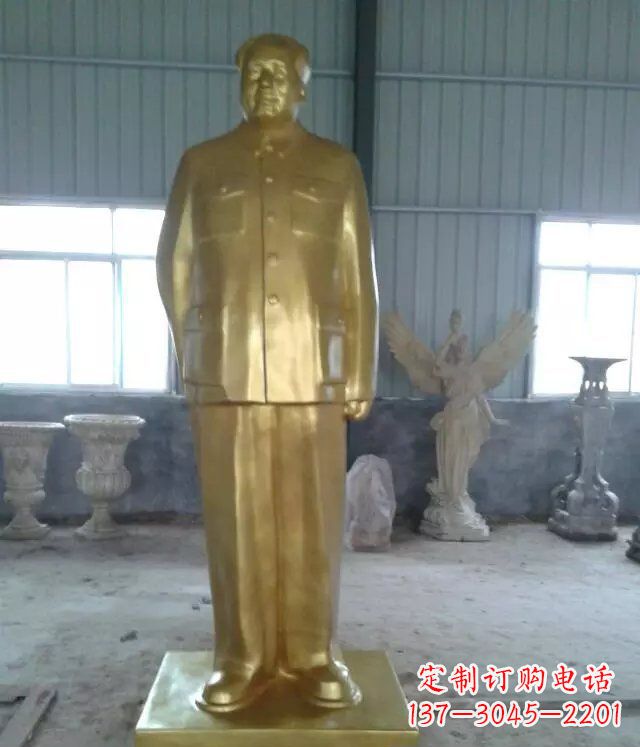 湖北优雅的毛主席玻璃钢仿铜人物雕塑