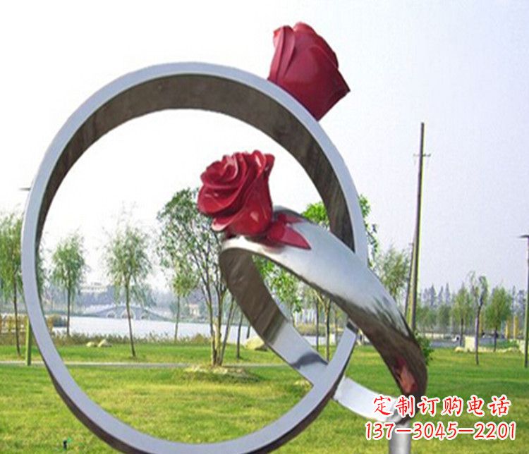 湖北玫瑰戒指不锈钢雕塑
