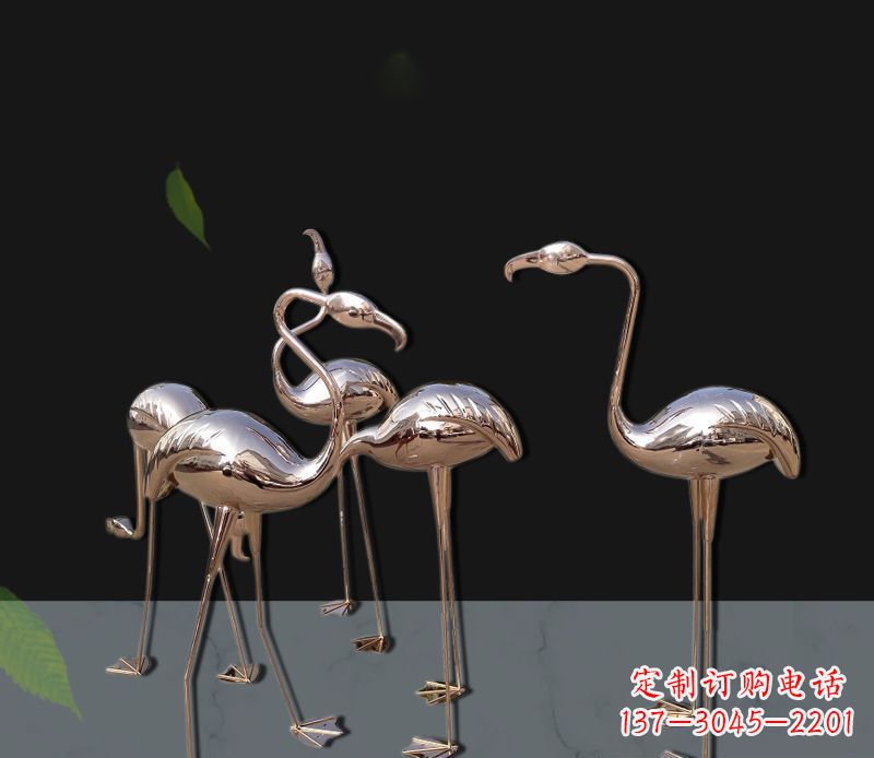 湖北玫瑰金不锈钢火烈鸟雕塑，艺术品的魅力