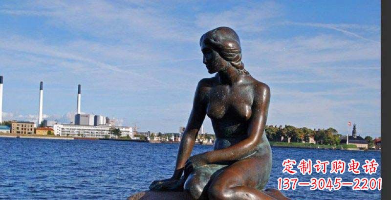湖北欣赏优雅妩媚的美人鱼铜雕
