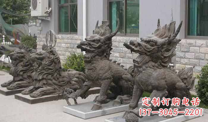 湖北门口镇宅招财麒麟铜雕222