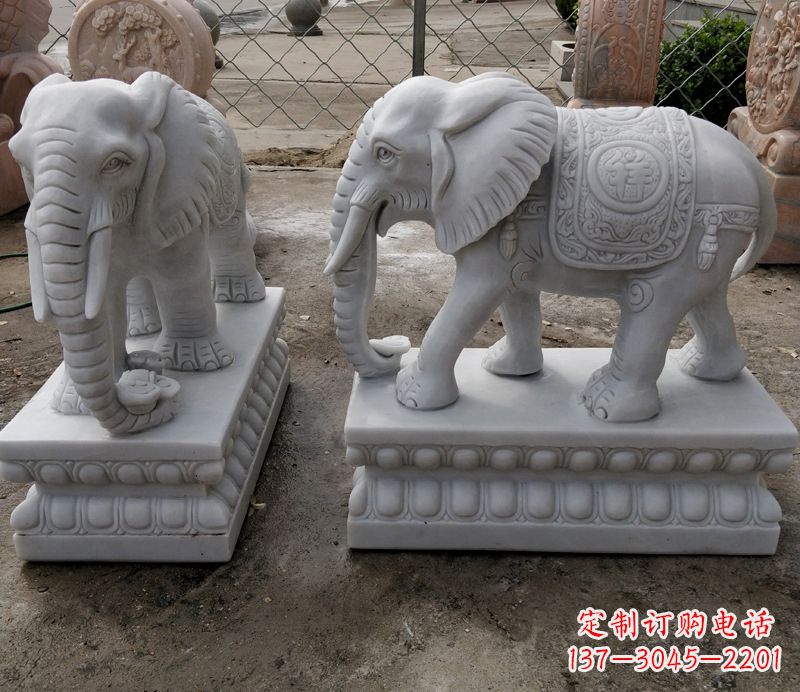 湖北门前石雕大象