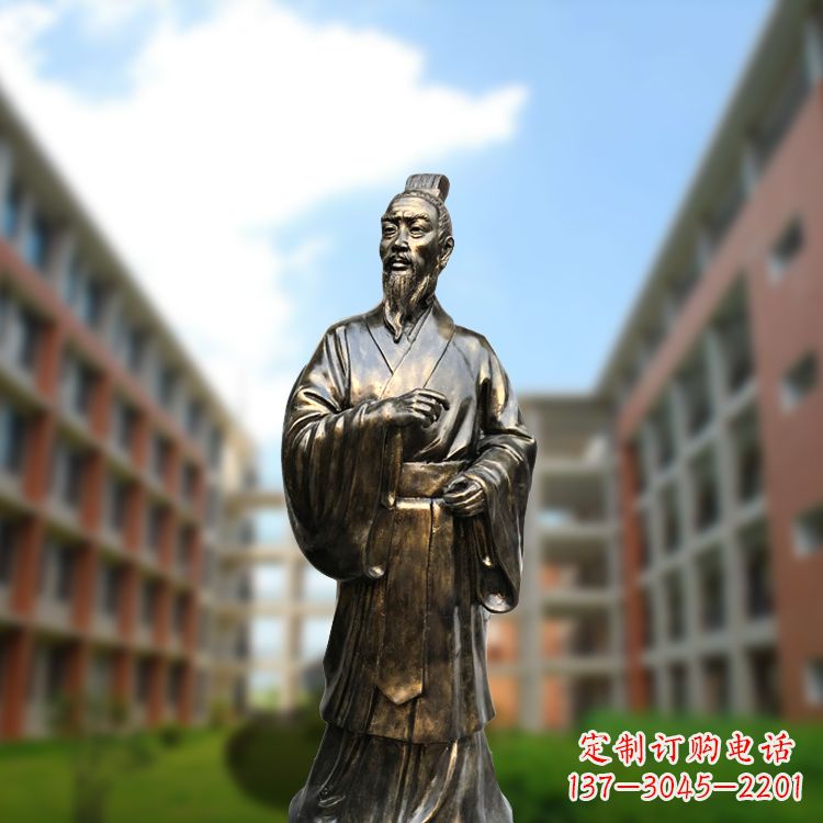 湖北精美艺术,历久弥新的孟子玻璃钢仿铜雕像