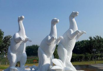 湖北百年恐龙，白玉雕塑景观邀您共赏