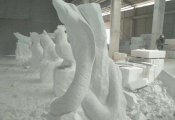 湖北中领雕塑汉白玉生肖蛇雕塑