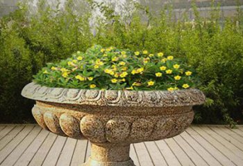 湖北花岗岩园林石花盆雕塑