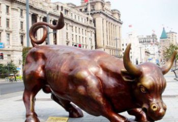 湖北华尔街牛招财牛铜雕，拥有力量的象征