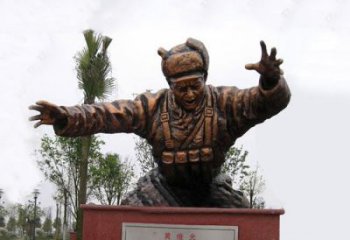 湖北缅怀伟人——黄继光铸铜半身像雕塑