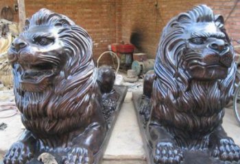 湖北汇丰狮子铜雕塑是由中领雕塑制作的一款狮子…