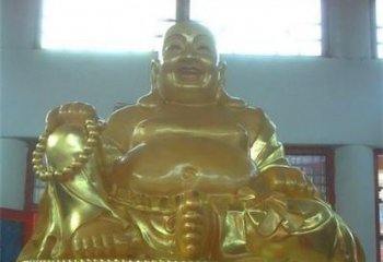 湖北传统工艺制作鎏金弥勒佛像