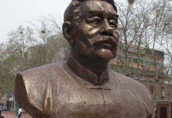 湖北鲁迅胸像名人铜雕是中领雕塑公司定制的一款…