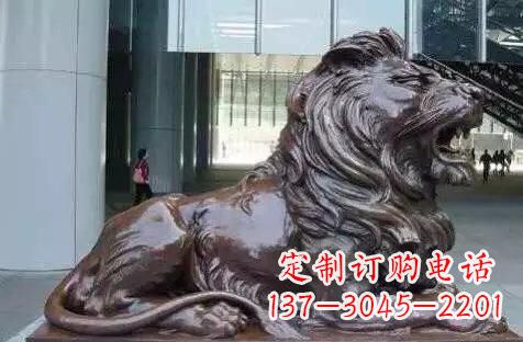 湖北华丽铜雕狮子,风格独具特色