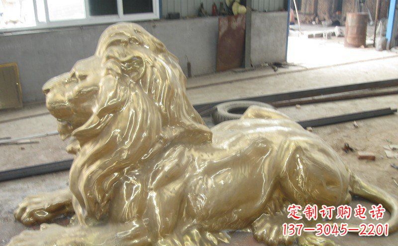 湖北高雅凝金，西洋狮子铜雕来自中领雕塑