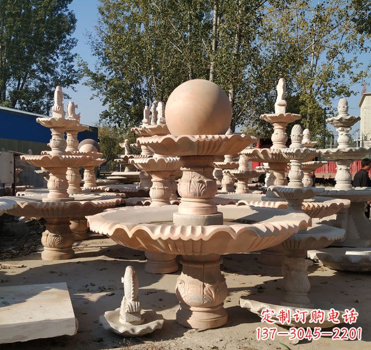湖北喷泉砂岩水景雕塑