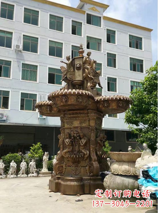 湖北欣赏动态的铜喷泉雕塑