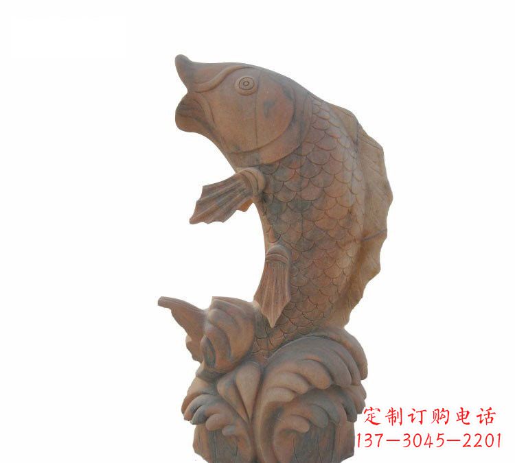 湖北喷水鲤鱼动物石雕