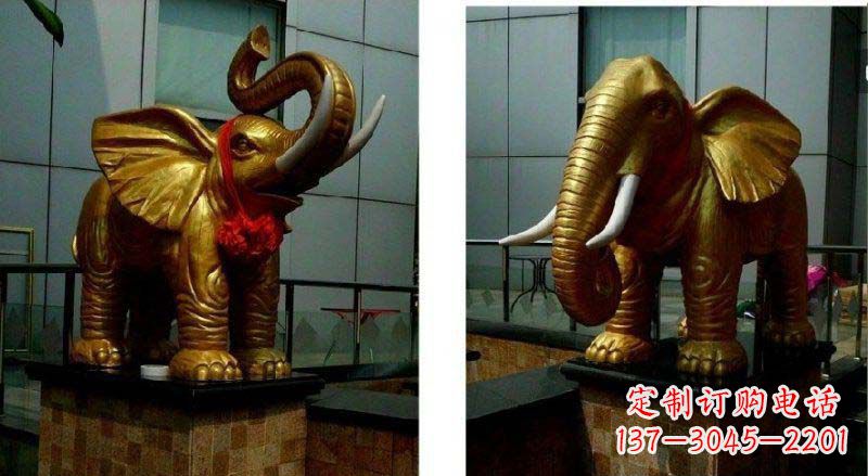 湖北企业大象动物铜雕