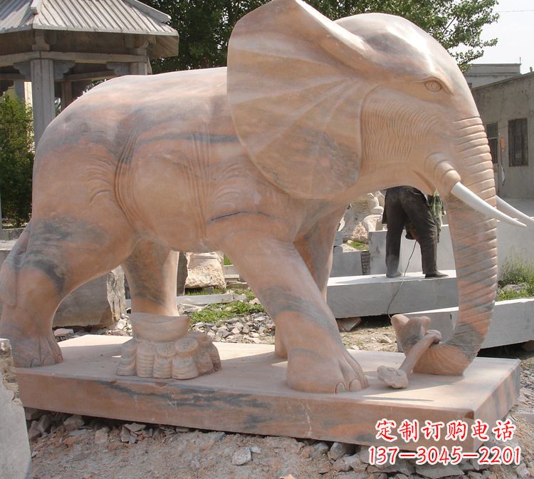 湖北企业大象石雕