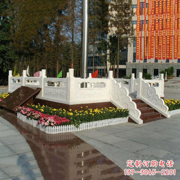 湖北高端定制玉石汉白玉石雕广场升旗台