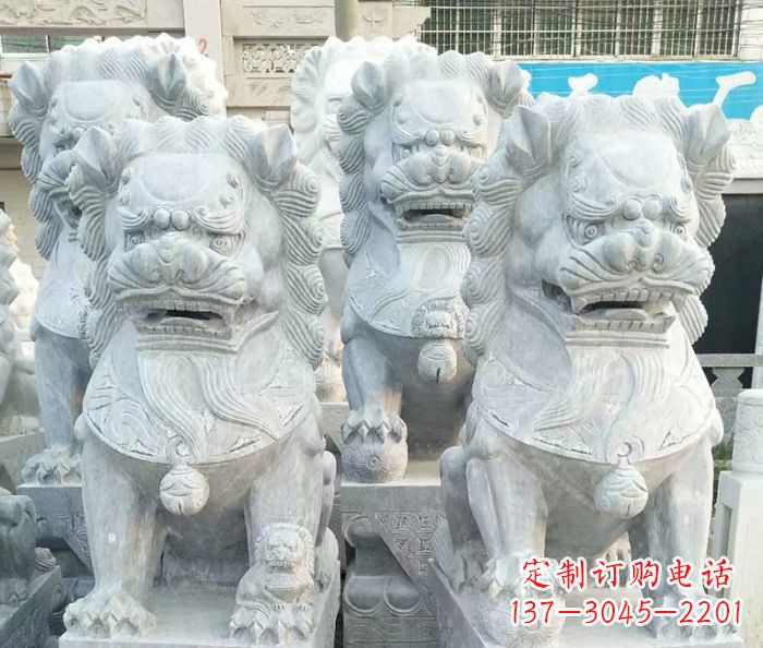 湖北企业景观装饰大理石狮子雕塑