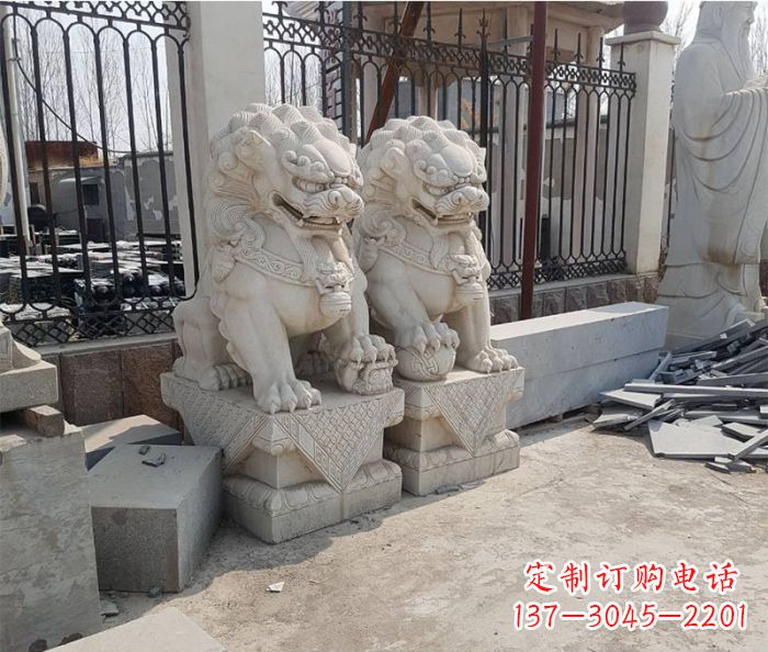 湖北大理石狮子雕塑，充满豪迈气派