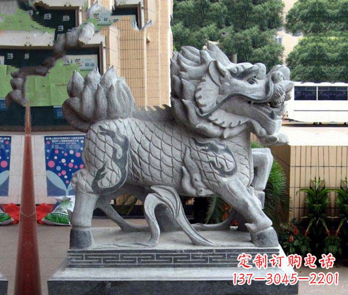 湖北企业景观麒麟石雕