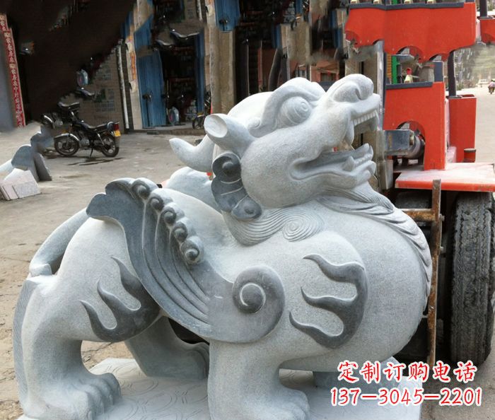 湖北企业景观招财貔貅石雕 (2)