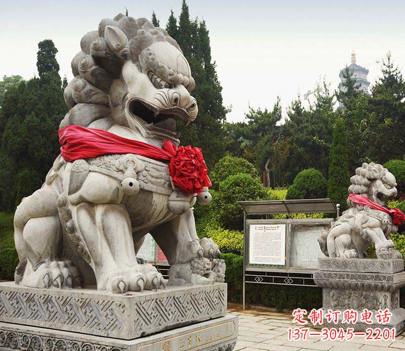 湖北艺术精美大理石狮子雕塑