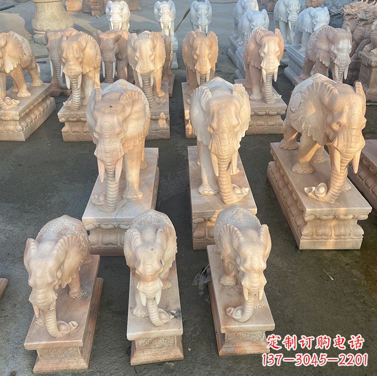 湖北翘鼻大象石雕
