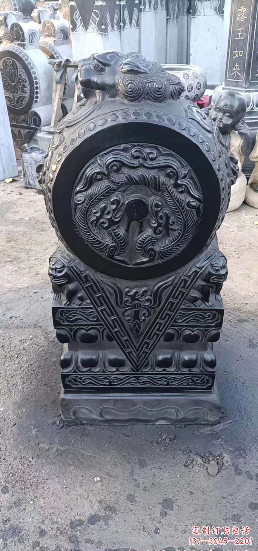 湖北门墩石雕,营造青石抱鼓石之美