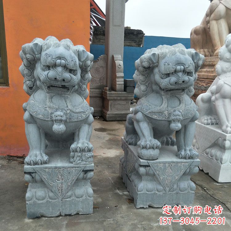 湖北精美的青石北京小狮子雕塑