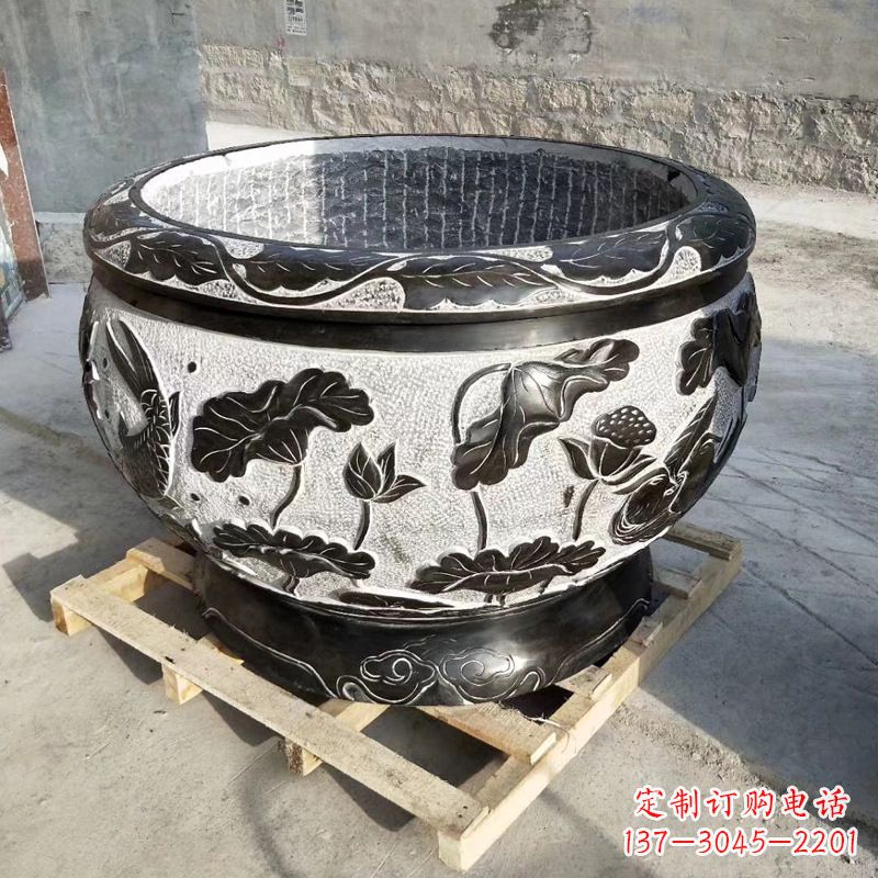 湖北欣赏古典韵味,青石仿古水缸雕塑尽显典雅