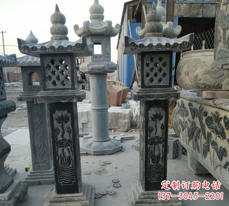 湖北青石古代照明石灯雕塑,闪耀你的家园