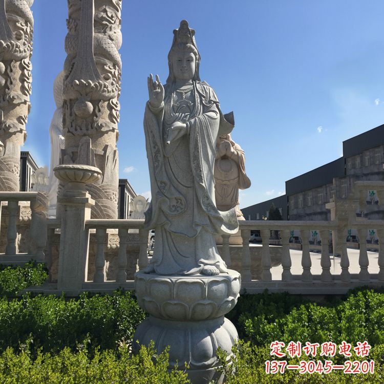 湖北青石观音菩萨石雕塑